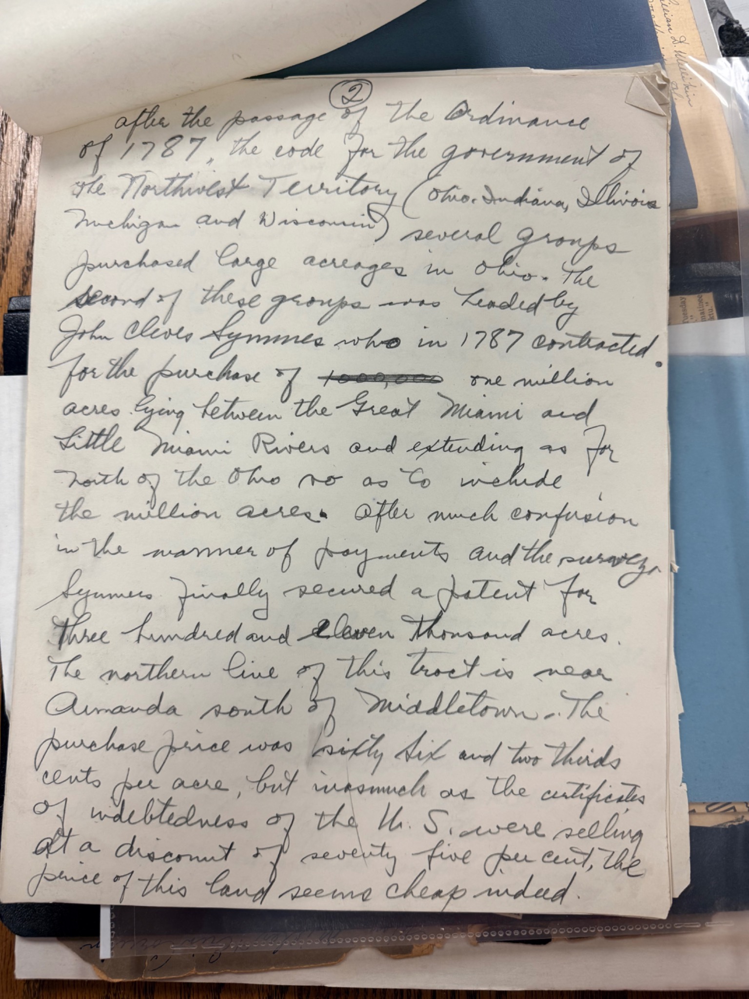 Page of handwritten Presbyterian church history dated 1946
