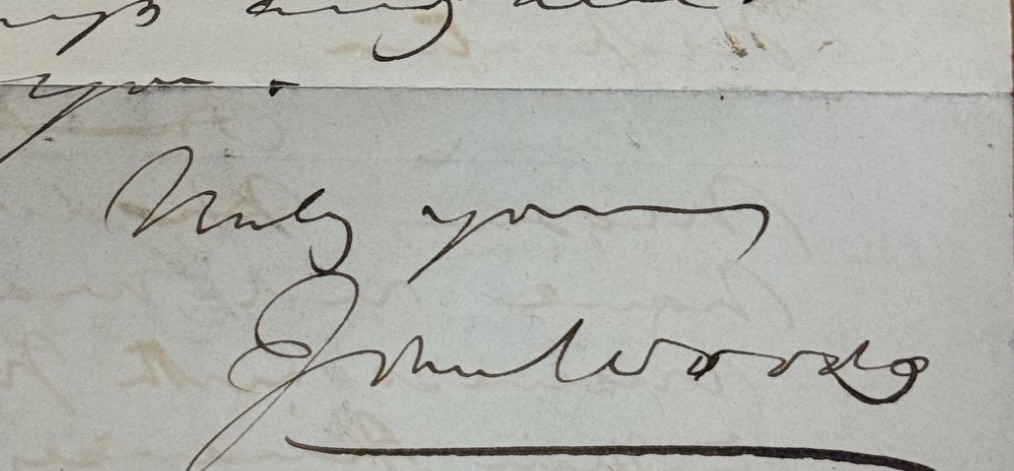 John Woods signature from a handwritten document preserved at the Butler County Historical Society