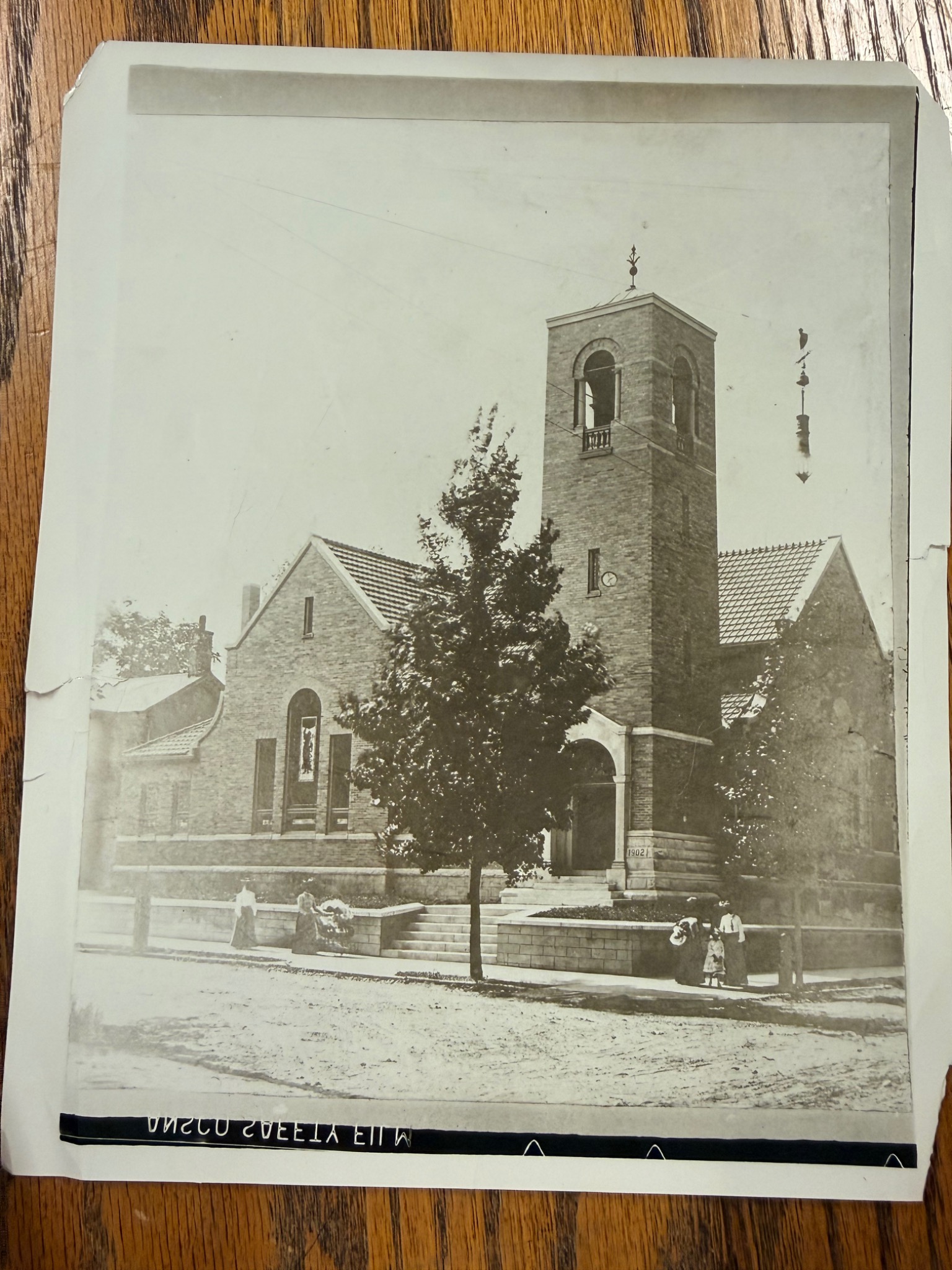 United Presbyterian Church before the 1934 fire showing the 1902 tower