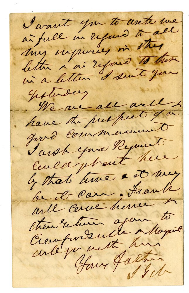Page 4 of Joseph Glass Monfort letter to Elias dated June 3, 1863