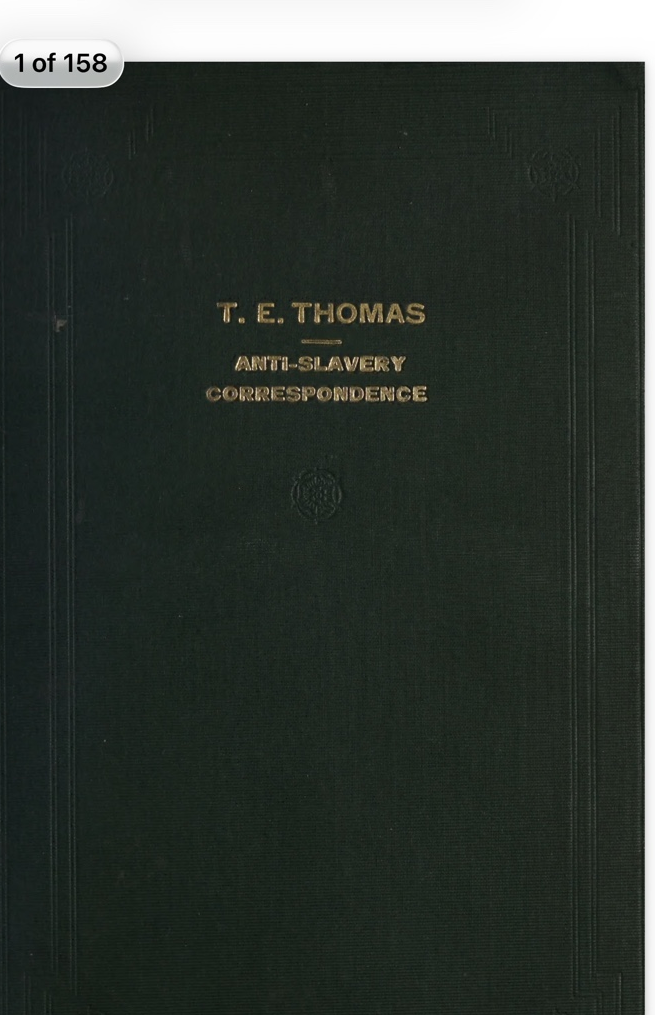 Cover of T. E. Thomas Anti-Slavery Correspondence